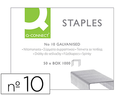 Caja 1.000 grapas Q-Connect nº 10 galvanizadas